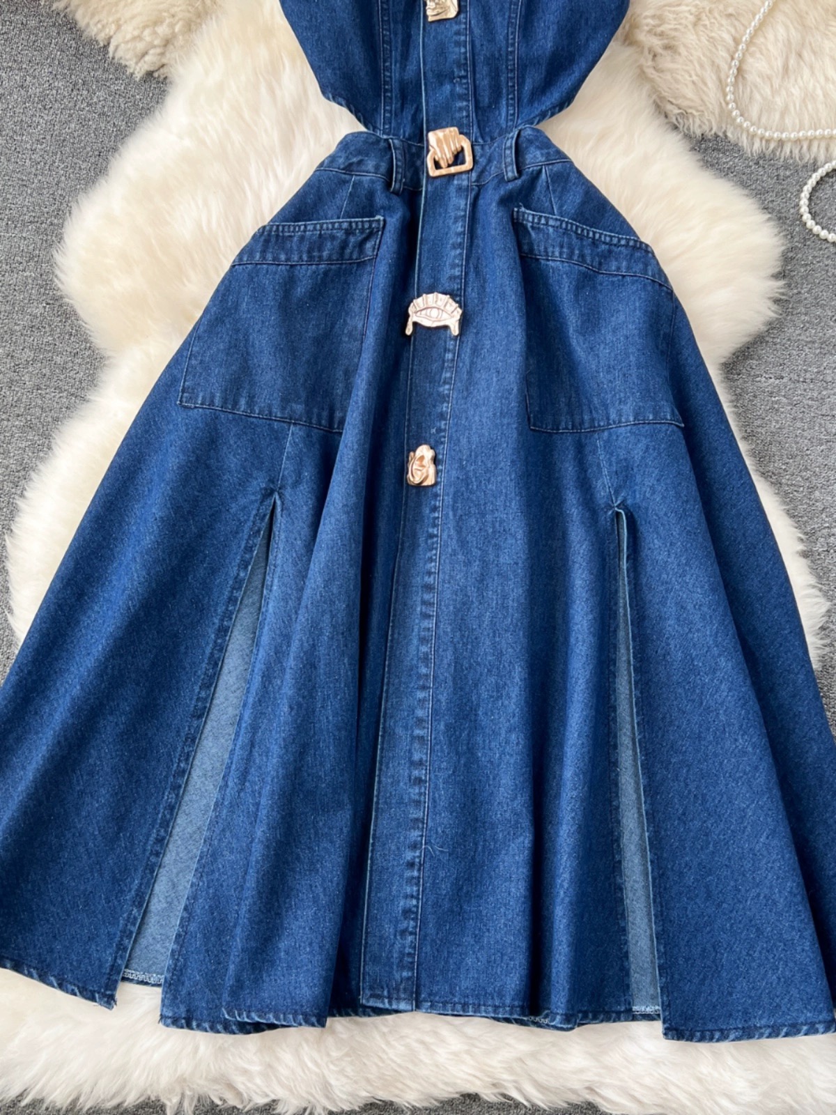 Denim baddie dress DD53 images